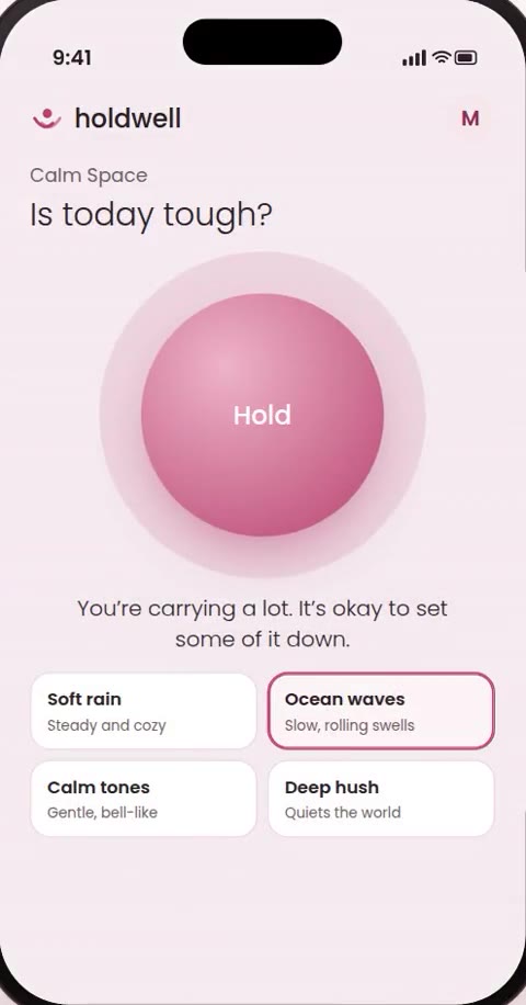 Holdwell app: The Calm Space breathing guide